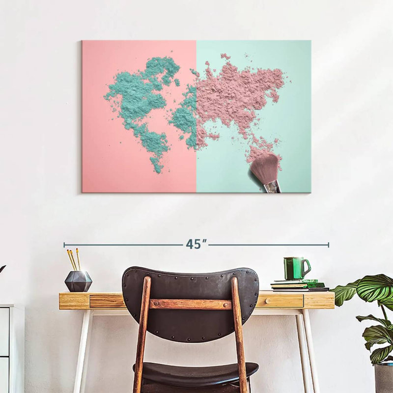 Carte de maquillage sur toile, H 26 po x l 39 po x P 1,25 po