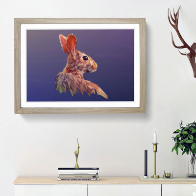 Geometric Rabbit Hare in Abstract - Framed Print