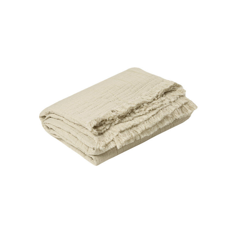 Wimberly Cotton Solid Colour Bedspread, Pebble, 230 x 250 cm