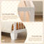Lit simple au sol en bois massif blanc avec garde-corps - structure de lit pour enfants style Montessori