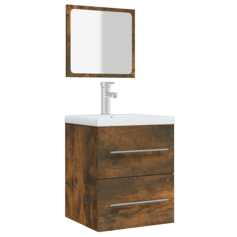 Journni 41cm Bathroom Vanity Base Only, Smoked Oak