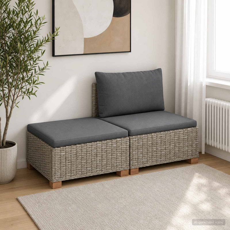 72cm Wide Patio Sectional Set, Kubu Grey
