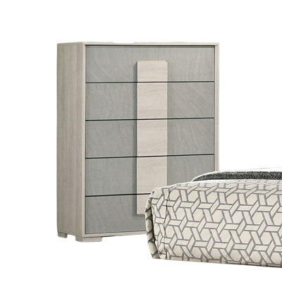 Commode à tiroirs en queue d'aronde de style contemporain 1 pièce