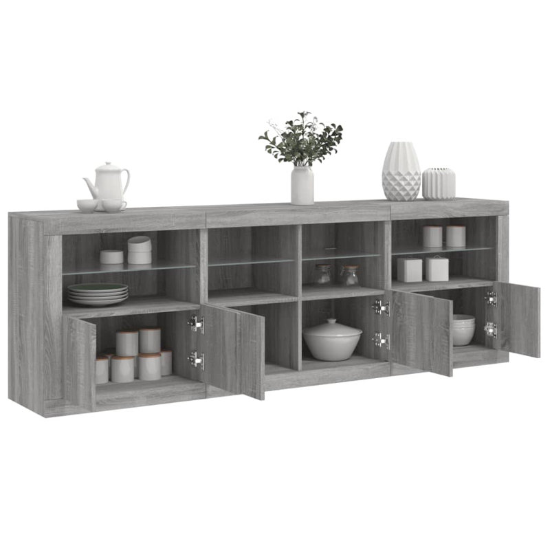 Bashiri 202cm Sideboard, Grey Sonoma