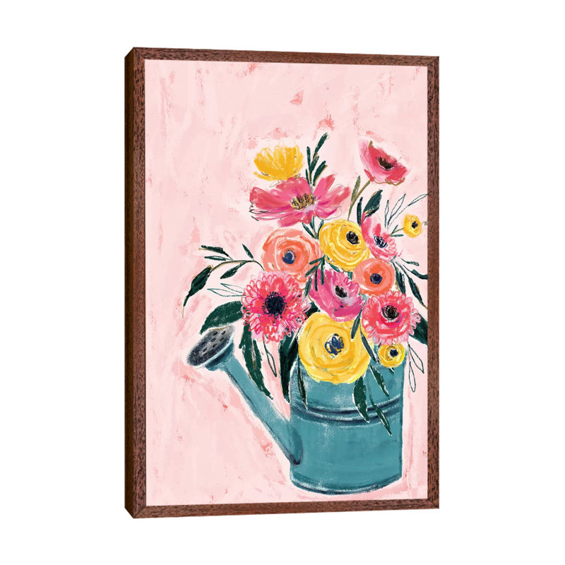 Spring Garden 1 Piece Wall Art on Canvas, 101.6cm H x 66.04cm W x 3.81cm D, Classic Brown Wood Framed