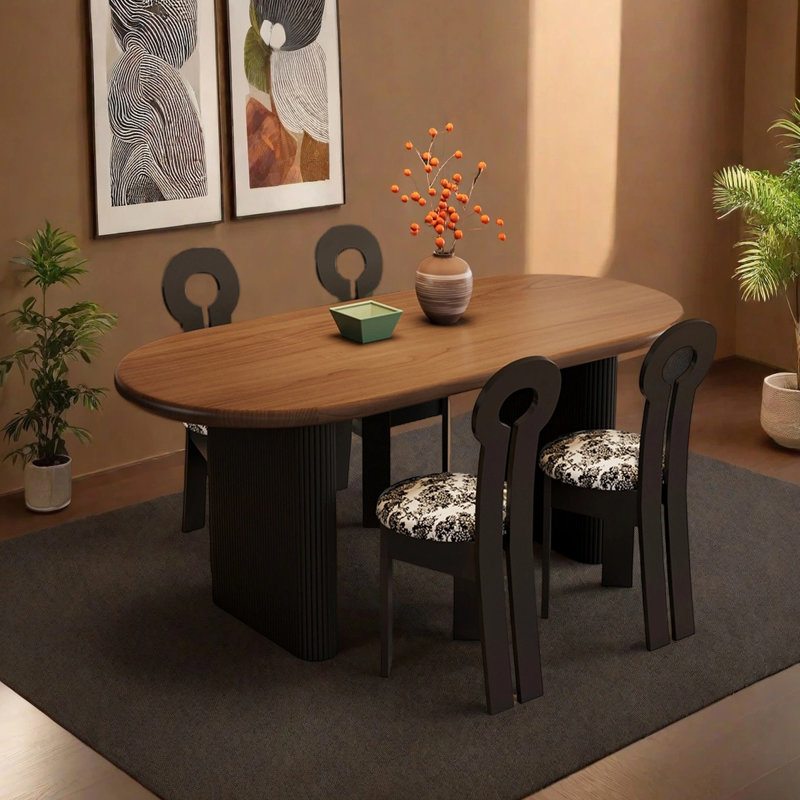 Table de salle à manger de style français rétro, H 29,53 po x L 62,99 po x l 31,5 po
