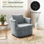 Upholstered Chenille Swivel Armchair-1426768096