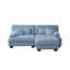 Canapé modulaire Cloud Couch pour salon, chenille 2 places avec coussins lombaires et repose-pieds, repose-pieds convertible, bleu-1532032373