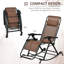 Ensemble de 2 chaises berçantes pour l'extérieur Outsunny, chaise berçante inclinable et inclinable avec oreiller, porte-gobelet et porte-téléphone, conception combinée avec pieds pliants