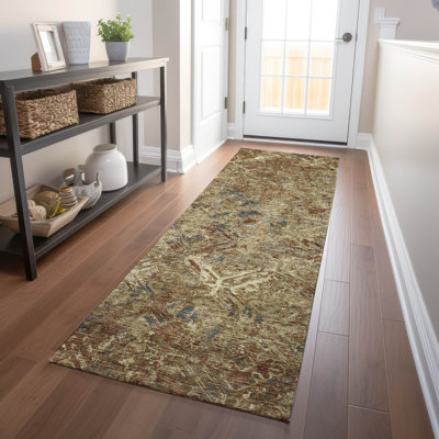 Tapis brun Prisco lavable à la machine de qualité supérieure