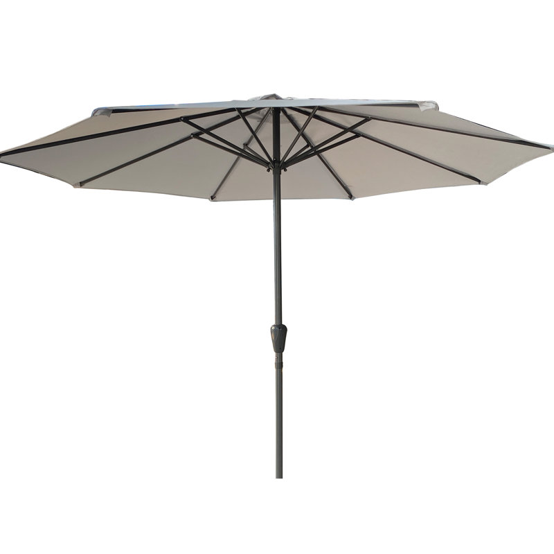 Parasol d'extérieur 9 '- gris, 50+ de protection, vent, facile à utiliser pour le patio, la plage, le jardin
