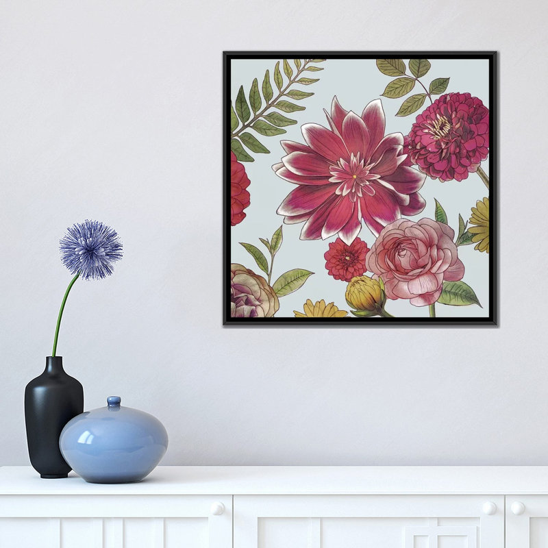 " Veranda I " by Edward Selkirk, 18" H x 18" W x 1.5" D, Black Framed Canvas, No Mat