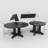 Dining Table For Farmhouse Kitchen 59X43 Inch Expandable Oval Table Top With Removable Leaf Trestle X Shaped Base Black-1093262083