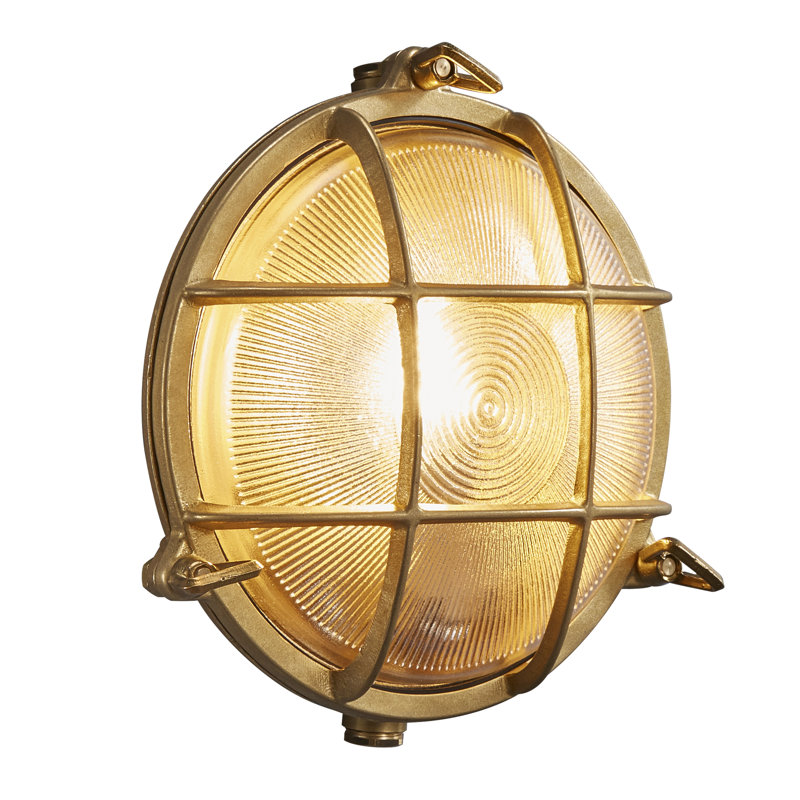 Polperro Messing 10cm H Outdoor Bulkhead Light