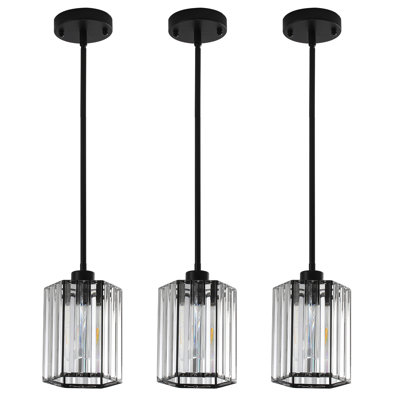 3 Pack Crystal Pendant Lighting For Kitchen Island