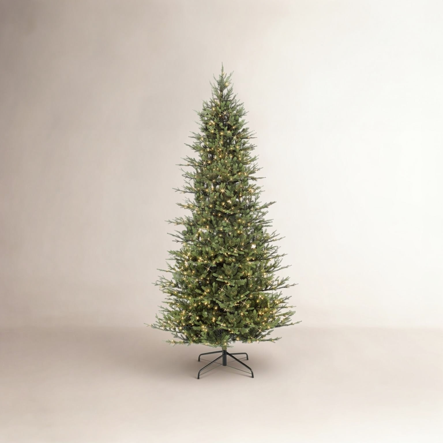 Hachmin Slender 10' Pre-Lit Fir Christmas Tree, 9' H