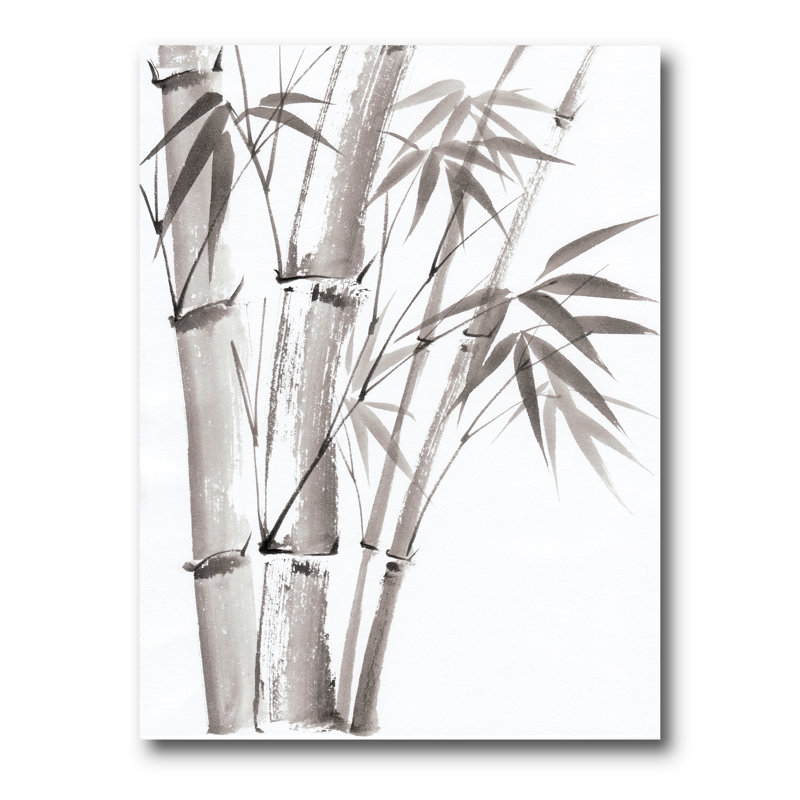 Palmier en bambou - III sur toile, H 32 po x l 24 po x P 1 po, Toile tendue