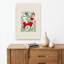 Festive Red Deer Abstract Contemporary Deer Forest Nature Wall Art Print 1 Piece Wrapped Canvas Wall Art-646358381