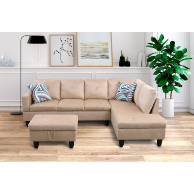 Stotfold Upholstered L-Shaped Sectional Right Hand Facing