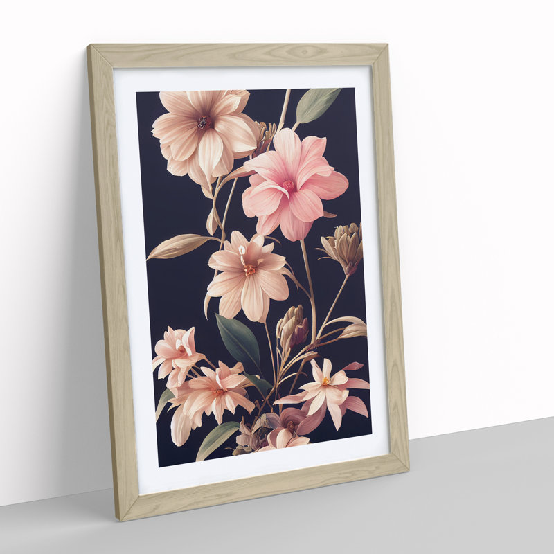 The Classic Flowers No.5 - Single Picture Frame Print, 64cm H x 46cm W x 2cm D, Oak Framed