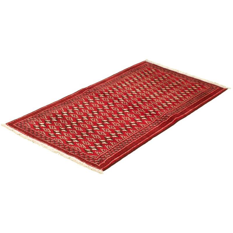 Tapis décoratif en laine de conception unique en laine noué à la main New Age de 3 pi 7 po x 6 pi 9 po de couleur rouge