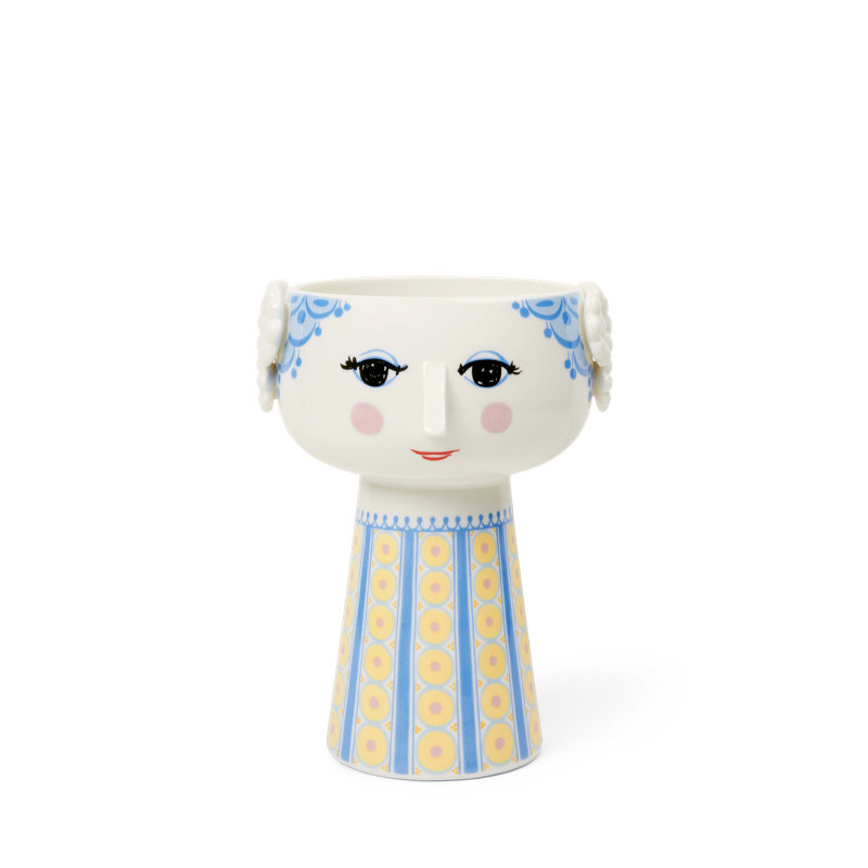 Eva Ceramic / Porcelain Table Vase, Blue