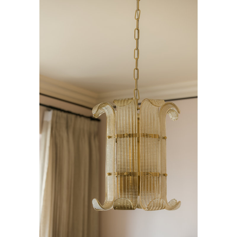 Brasher 4 - Light Chandelier, Aged Brass