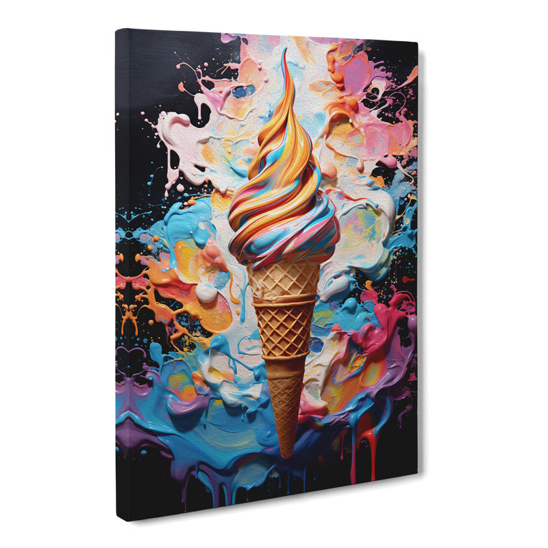 Ice Cream Gestural No.2 - Print, 76cm H x 50cm W x 3cm D