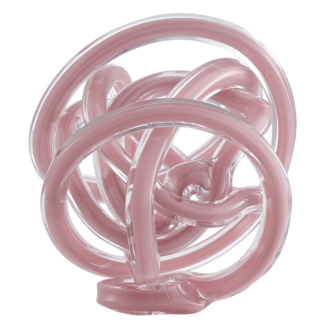 Marj Modern Glass Knot Loop Abstract Tabletop Sculpture Wrought Studio™ 