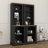 Tall Cabinet Bookcase With Open Shelves And Two-Tone Wood Top, Two-Piece Display Bookcase With Anti-Tip Device-205377051
