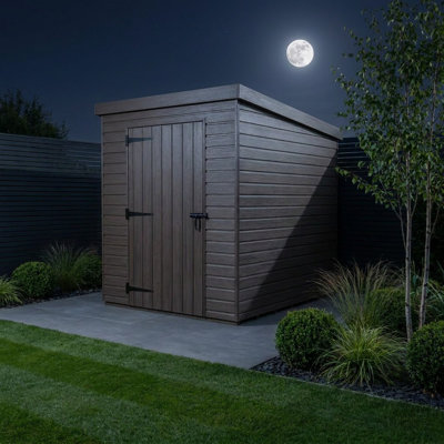 Total Sheds 4ft x 6ft Composite Pent Garden Shed - Single Door - No Windows - EPDM Rubber Roof - UK Manufactured
