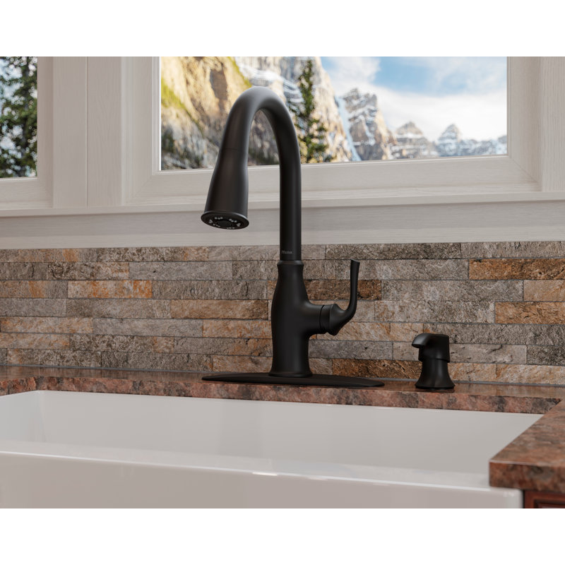 Pfister Rosslyn 1-Handle Pull-Down Kitchen Faucet, Matte Black