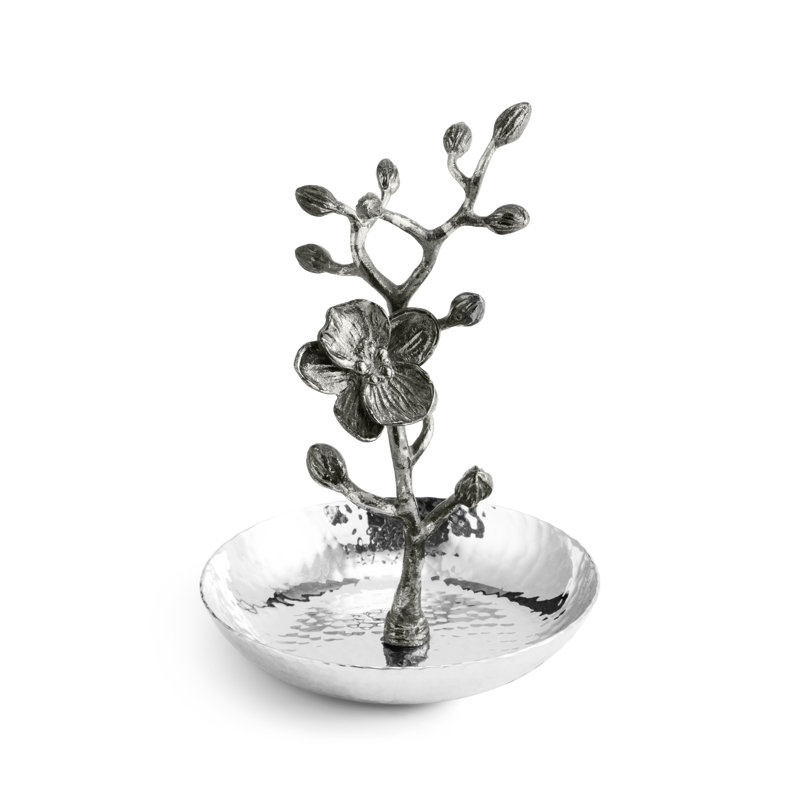 Black Orchid Metal Ring Holder