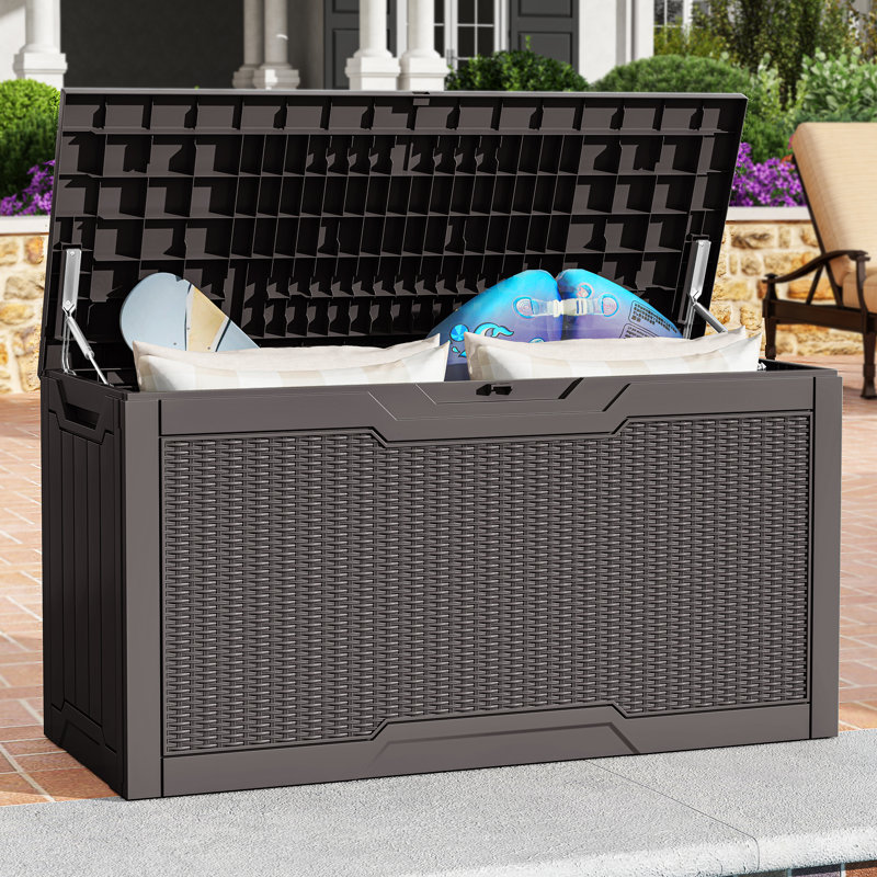 Boîte de rangement pour terrasse 80 gallons, Marron foncé