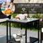 Ensemble de meubles de patio 3 pièces, table en rotin PE avec chaises empilables