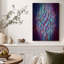Tableau abstrait à rubans bleu sarcelle et violets lumineux-71794368