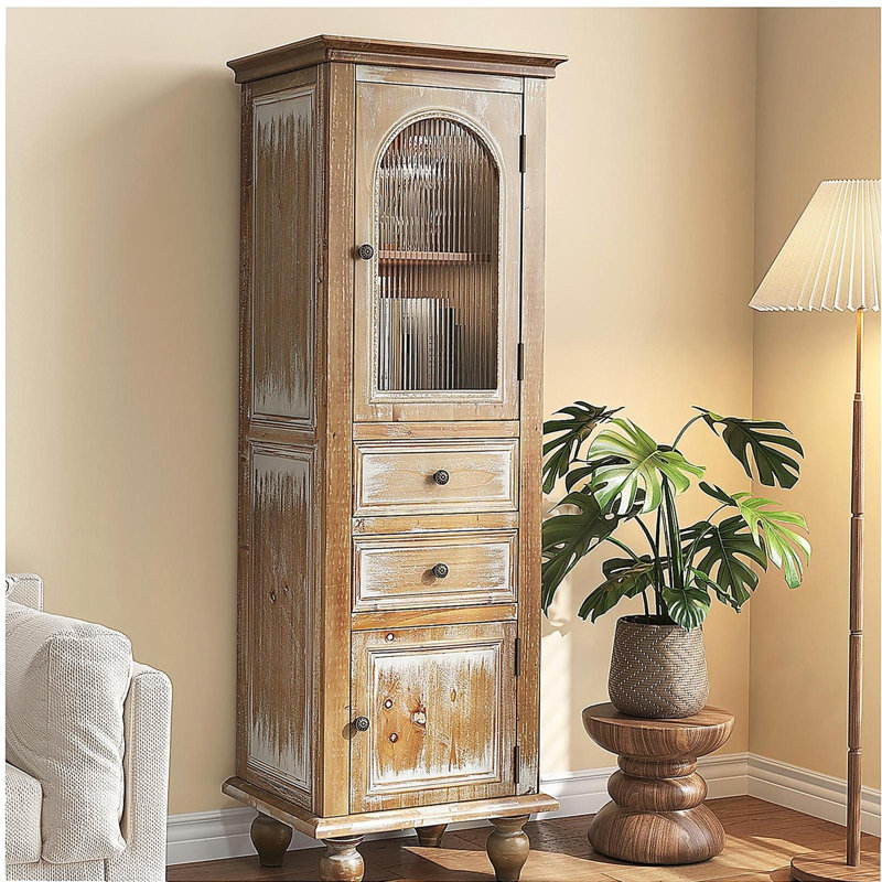 Armoire de rangement Farmhouse, Blanc antique