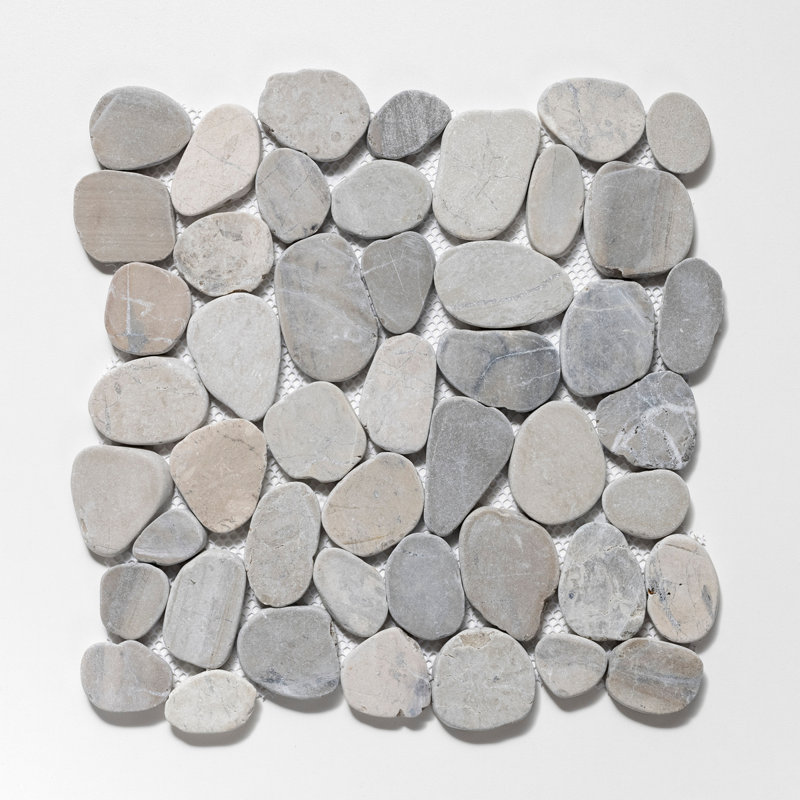 Sliced Pebble Mosaic Wall & Floor Tile, Gray