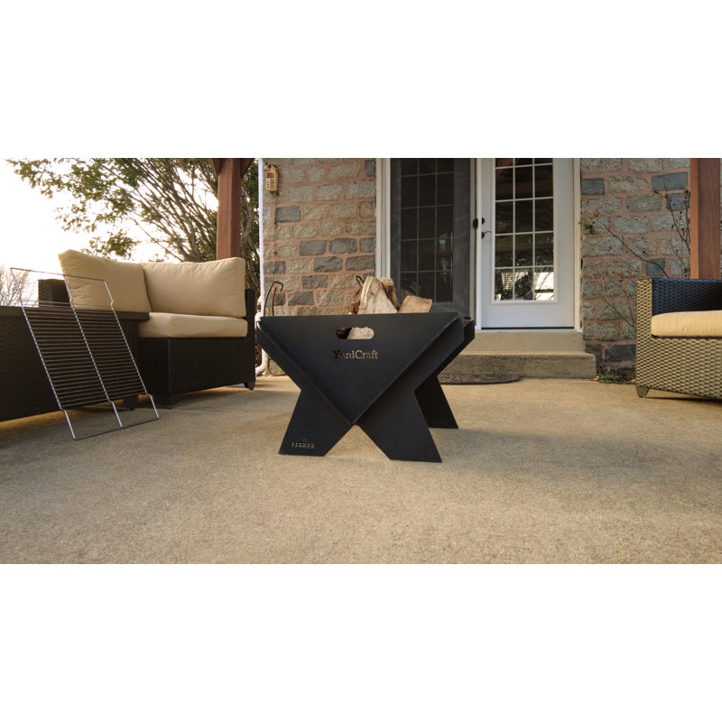 Square Steel Wood Burning Smokeless Fire Pit, Black