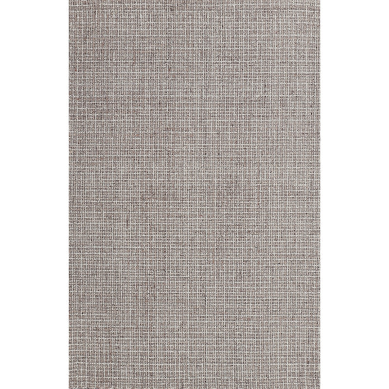 Leigh Hand Tufted Wool Abstract/Houndstooth Area Rug in Natural/White/Ivory/Beige/Tan, Rectangle 5'6" x 8'6"