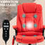 Fauteuil à haut dossier avec massage et hauteur réglable, stress musculaire rouge, inclinaison de 120 degrés, confort inclinable en cuir et 6 vibrations