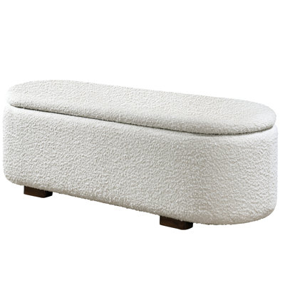 Banc en noyer beige avec rangement Sandro