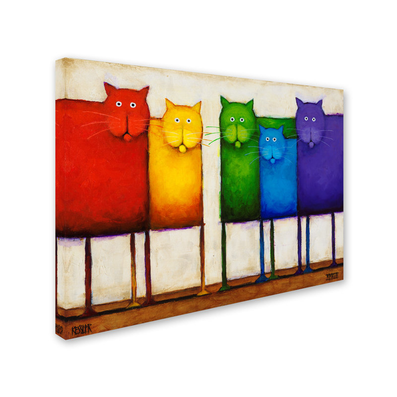 « Rainbow Cats », reproduction, Toile tendue, H 24 po x l 32 po x P 2 po