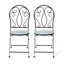 Ensemble de 2 chaises bistro vertes pliantes en métal de 36,5 po de hauteur avec siège en céramique