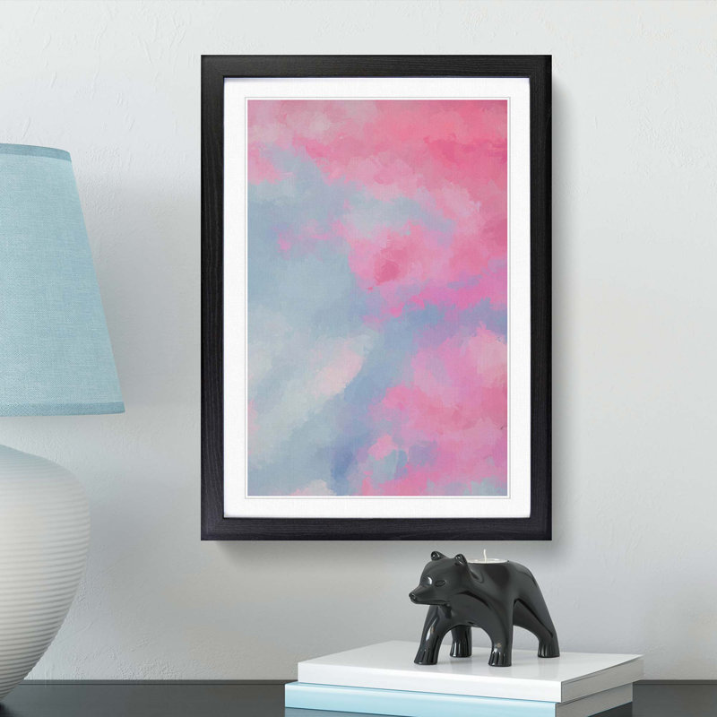 Marbled Devotion in Abstract - Framed Print, 91cm H x 60cm W x 2cm D, Black
