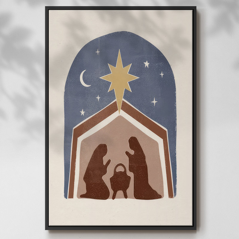 Boho Nativité I, reproduction d'art sur toile, Noir, H 25 po x l 17 po x P 1,5 po