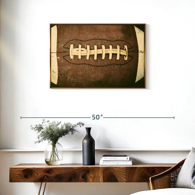 Old Football, Floating Frame Gold, 31" X 21"