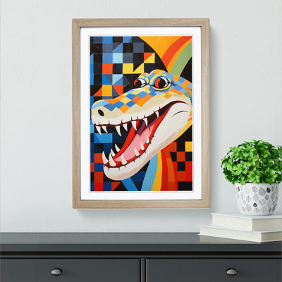 Alligator Constructivism No.2 - Single Picture Frame Print on Wood