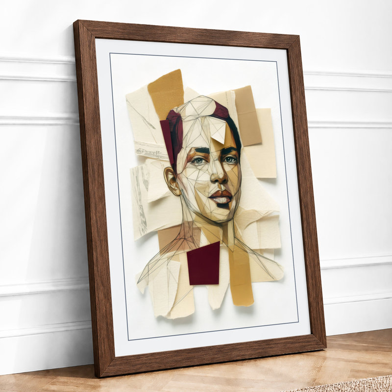 Fragmented Portrait Modern - Print, Walnut, A1 - 84.1 x 59.4 cm