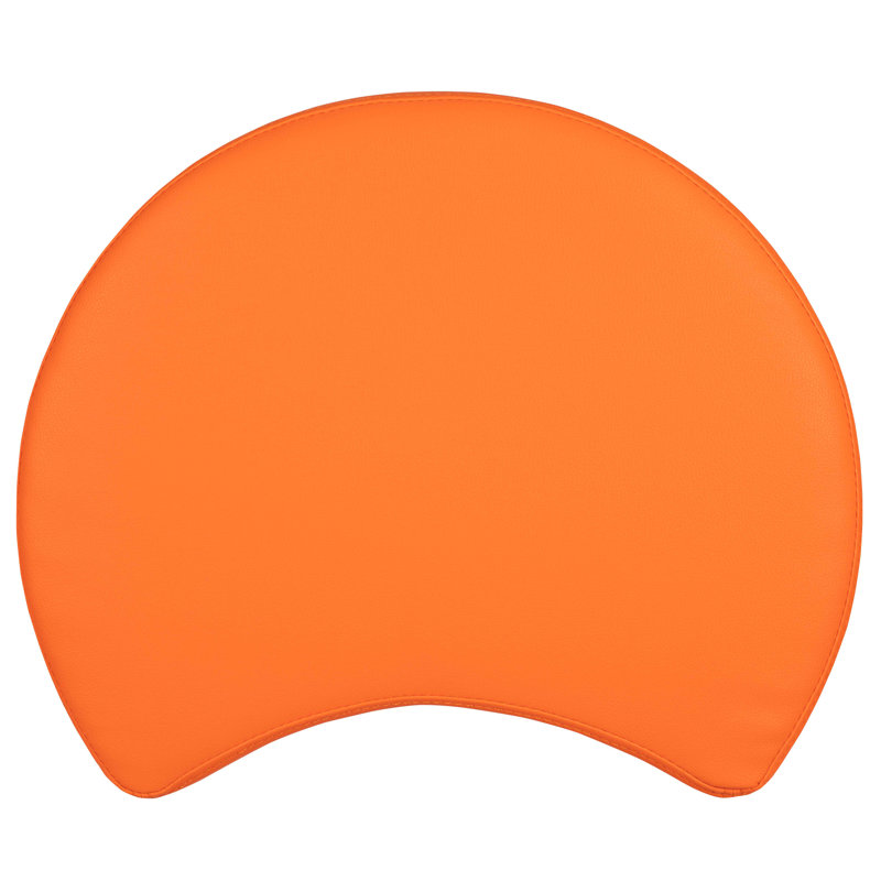 Orange Plywood Moon Ottoman for Classrooms, 18" Seat Height